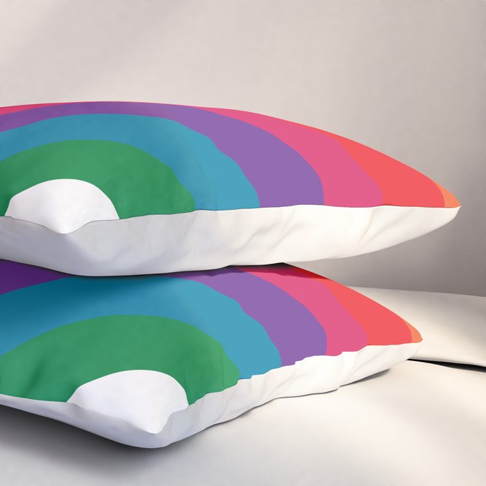 Retro Bright Rainbow - Left Side Pillow Sham Gallery Image 3