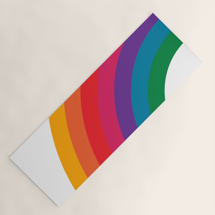 Retro Bright Rainbow - Left Side Yoga Mat Gallery Image 1