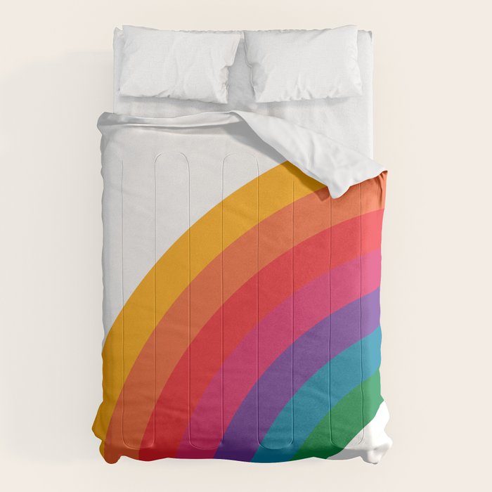 Retro Bright Rainbow - Left Side Comforter Gallery Image 1