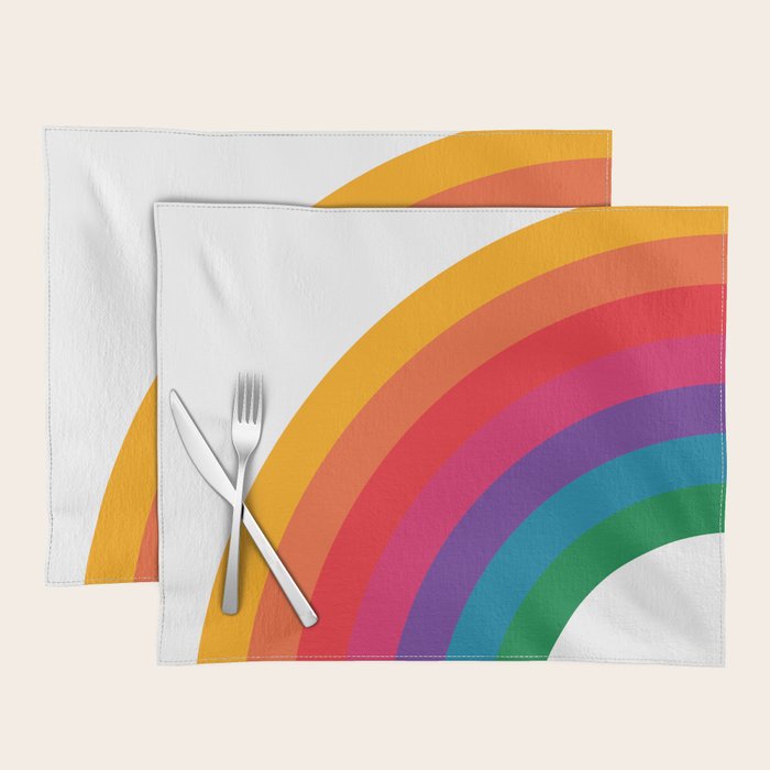 Retro Bright Rainbow - Left Side Placemat Gallery Image 1