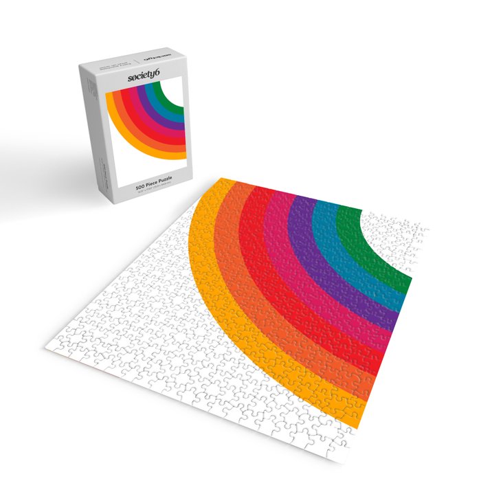 Retro Bright Rainbow - Left Side Jigsaw Puzzle Gallery Image 2