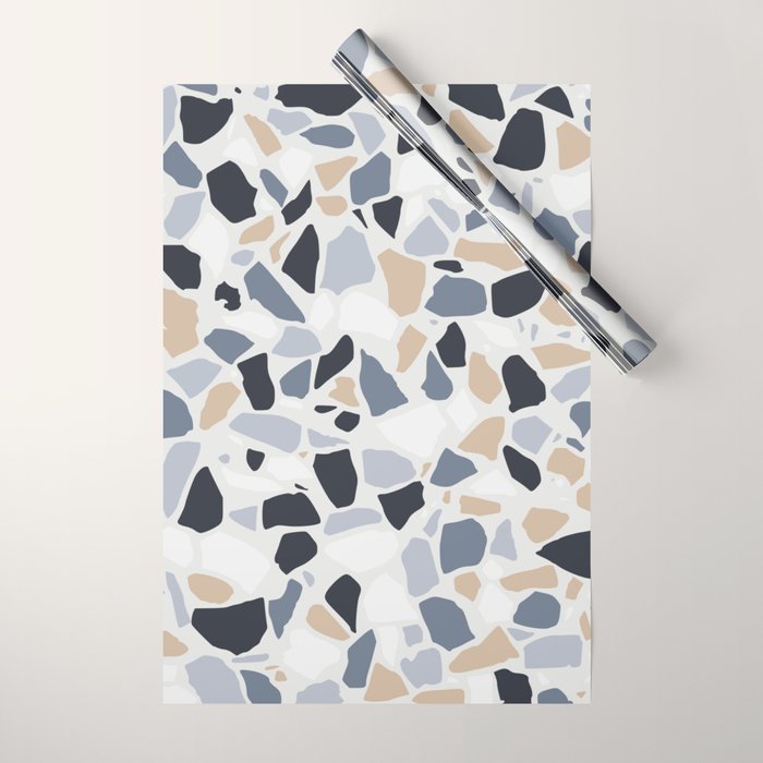 Terrazzo Mosaic Pattern, Gray and Neutral Wrapping Paper Gallery Image 1