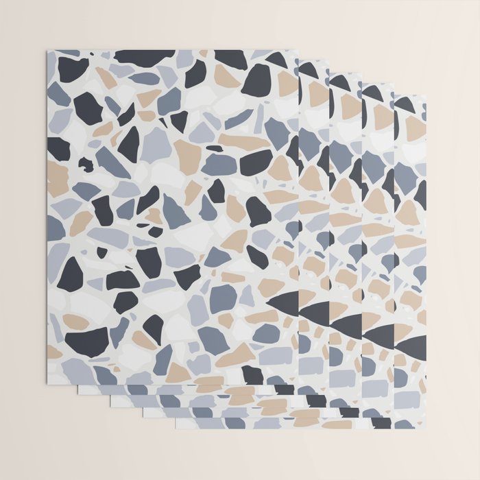 Terrazzo Mosaic Pattern, Gray and Neutral Wrapping Paper Gallery Image 3