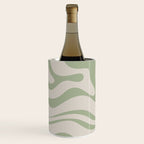 Sage and Beige Liquid Swirl Abstract Wine Chiller Gallery Image 2