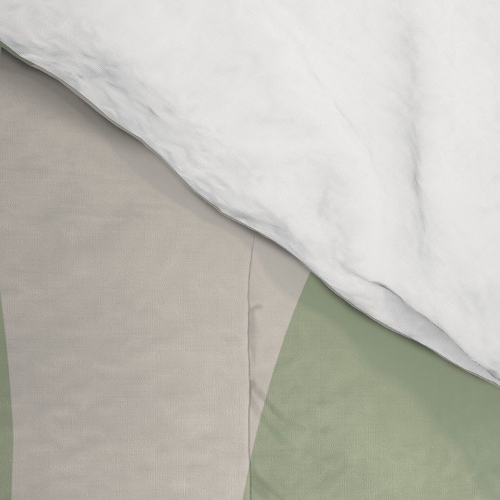 Sage and Beige Liquid Swirl Abstract Comforter Gallery Image 4