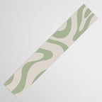 Sage and Beige Liquid Swirl Abstract Table Runner Gallery Image 3