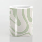 Sage and Beige Liquid Swirl Abstract Coffee Mug Gallery Image 4