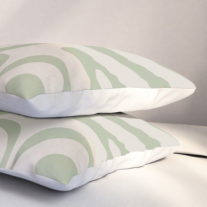 Sage and Beige Liquid Swirl Abstract Pillow Sham Gallery Image 3