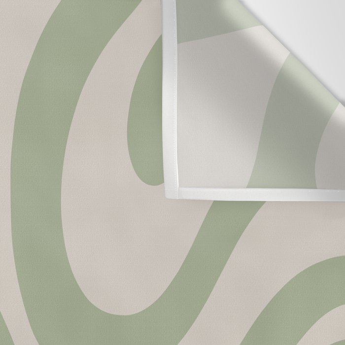 Sage and Beige Liquid Swirl Abstract Wall Tapestry Gallery Image 3