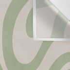Sage and Beige Liquid Swirl Abstract Wall Tapestry Gallery Image 3