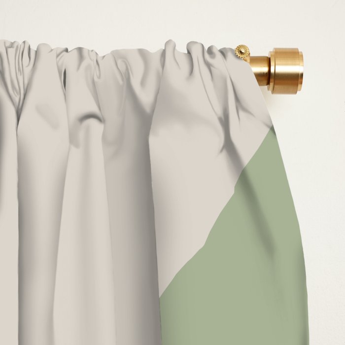 Sage and Beige Liquid Swirl Abstract Window Curtain Gallery Image 2