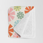 Retro Pinwheel Snowflakes - Holiday Colors Throw Blanket Gallery Image 3