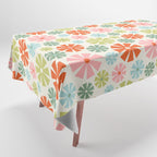 Retro Pinwheel Snowflakes - Holiday Colors Tablecloth Gallery Image 1