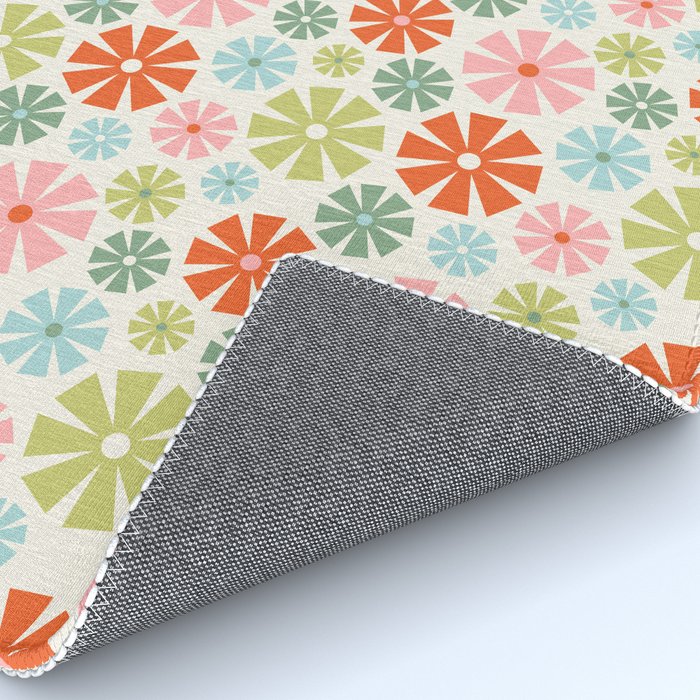 Retro Pinwheel Snowflakes - Holiday Colors Rug Gallery Image 4