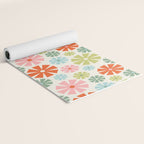 Retro Pinwheel Snowflakes - Holiday Colors Yoga Mat Gallery Image 2