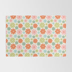 Retro Pinwheel Snowflakes - Holiday Colors Rug Gallery Image 2