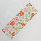 Retro Pinwheel Snowflakes - Holiday Colors Yoga Mat Gallery Image 1