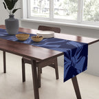 Blue bow pattern with dark background Table Runner Gallery Image 2
