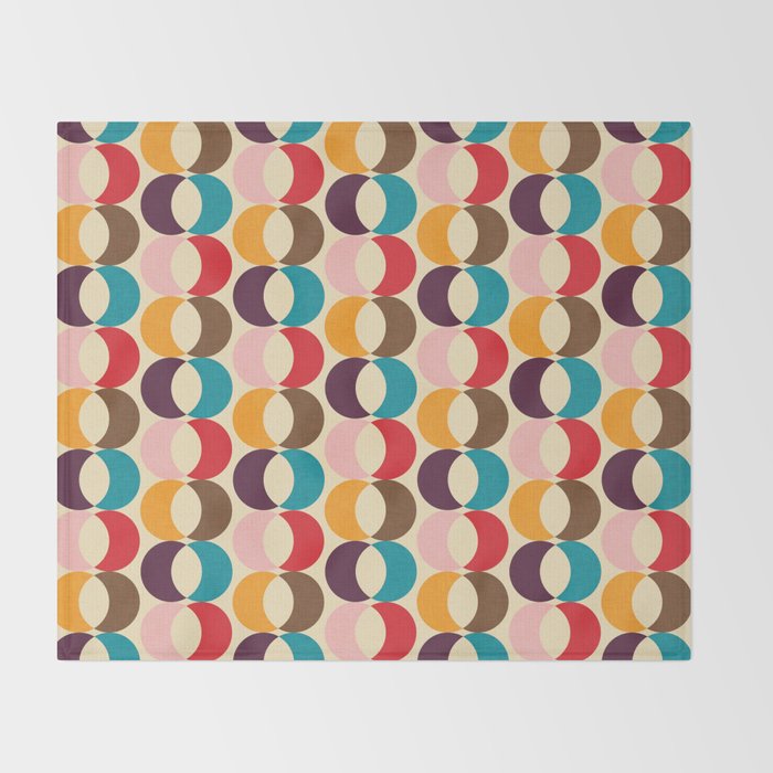 Mid Century Modern Circles Throw Blanket Gallery Image 2