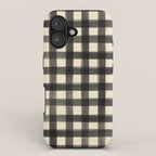 Watercolor Gingham - Black and Cream iPhone Case Gallery Image 1