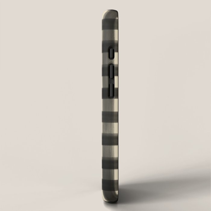 Watercolor Gingham - Black and Cream iPhone Case Gallery Image 2