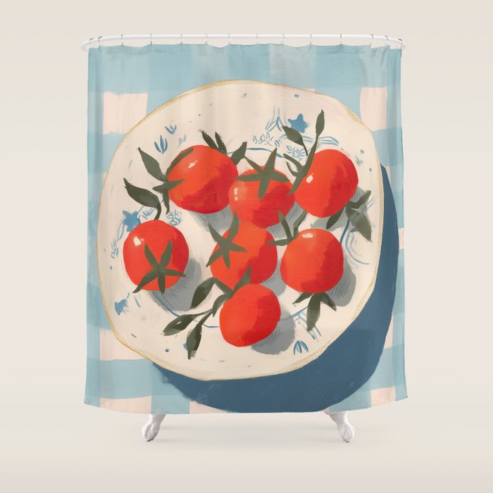  Summer Tomatoes Shower Curtain Gallery Image 1