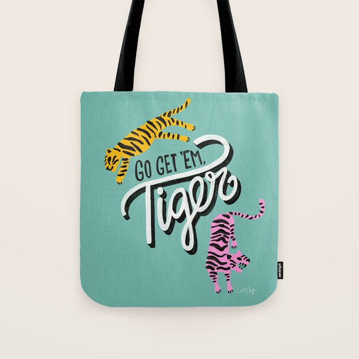Go Get 'Em Tiger - Mint Palette Tote Bag Gallery Image 1