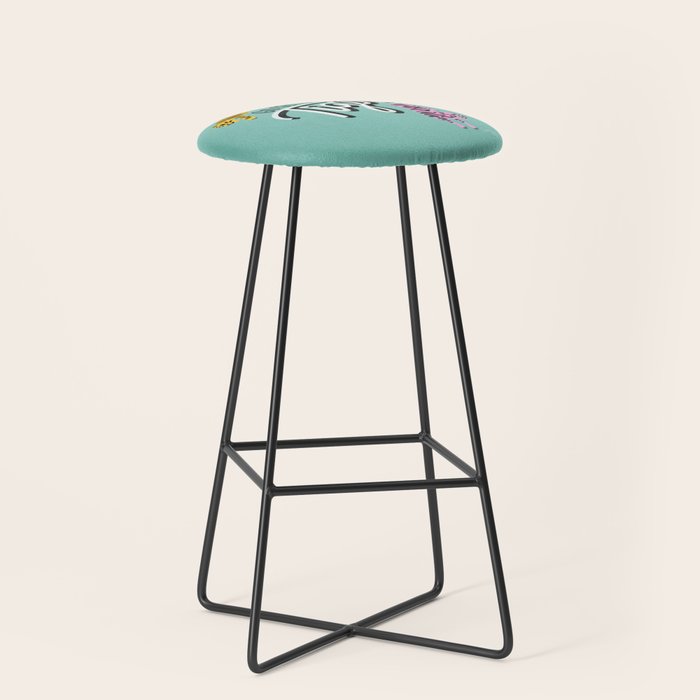 Go Get 'Em Tiger - Mint Palette Stool Gallery Image 1