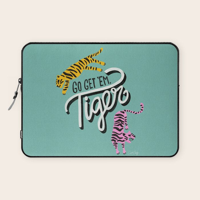Go Get 'Em Tiger - Mint Palette Laptop Sleeve Gallery Image 1