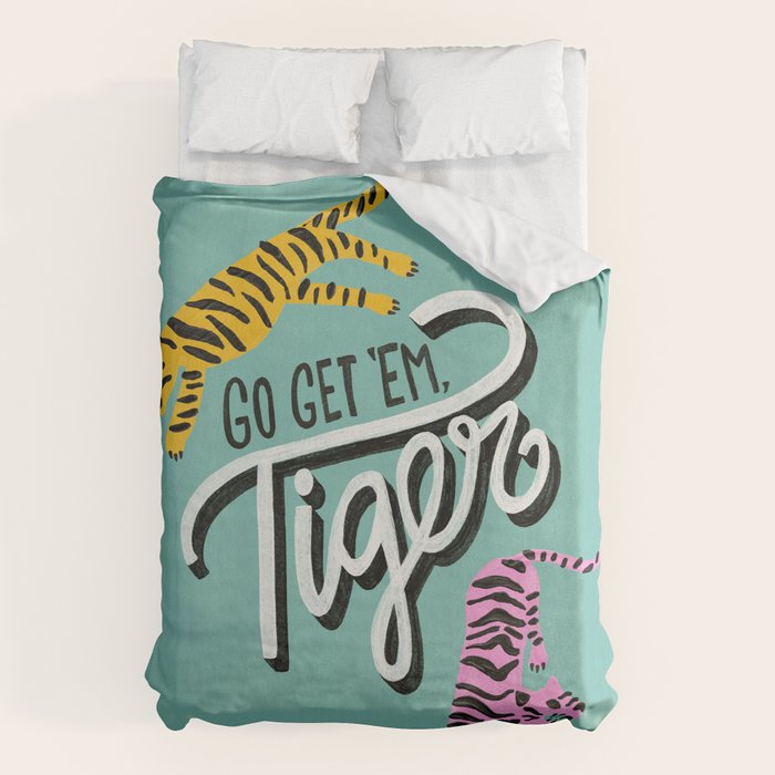 Go Get 'Em Tiger - Mint Palette Duvet Cover Gallery Image 6