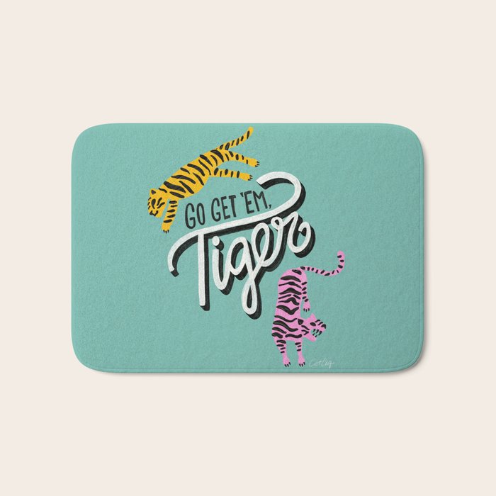 Go Get 'Em Tiger - Mint Palette Bath Mat Gallery Image 1