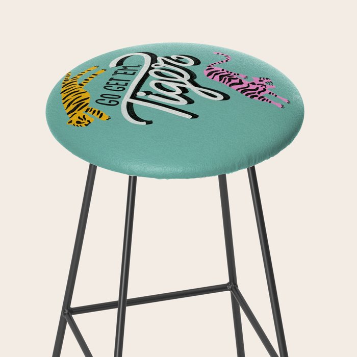 Go Get 'Em Tiger - Mint Palette Stool Gallery Image 2