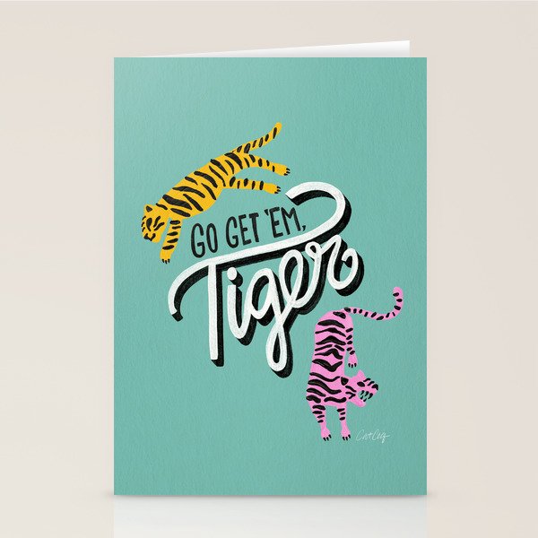 Go Get 'Em Tiger - Mint Palette Stationery Card Gallery Image 1