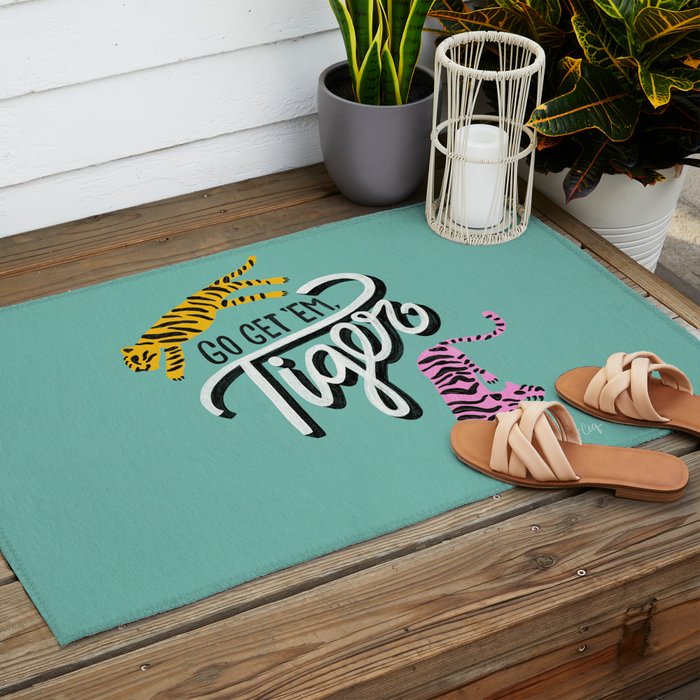 Go Get 'Em Tiger - Mint Palette Outdoor Rug Gallery Image 2