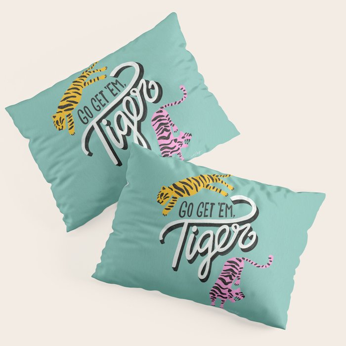 Go Get 'Em Tiger - Mint Palette Pillow Sham Gallery Image 3