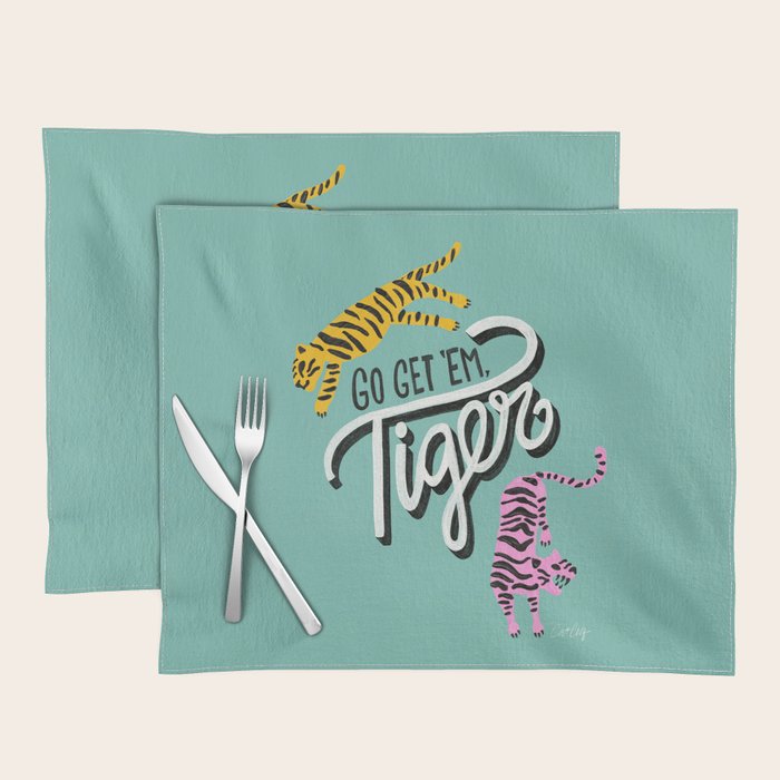 Go Get 'Em Tiger - Mint Palette Placemat Gallery Image 1