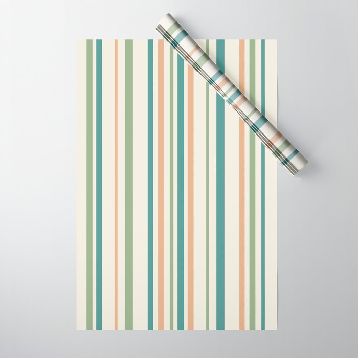 Classic Stripes XXVI - Natural Boho Wrapping Paper Gallery Image 1