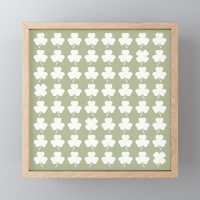 Clovers XXVI Natural Green Botanical Pattern Mini Art Print Gallery Image 1