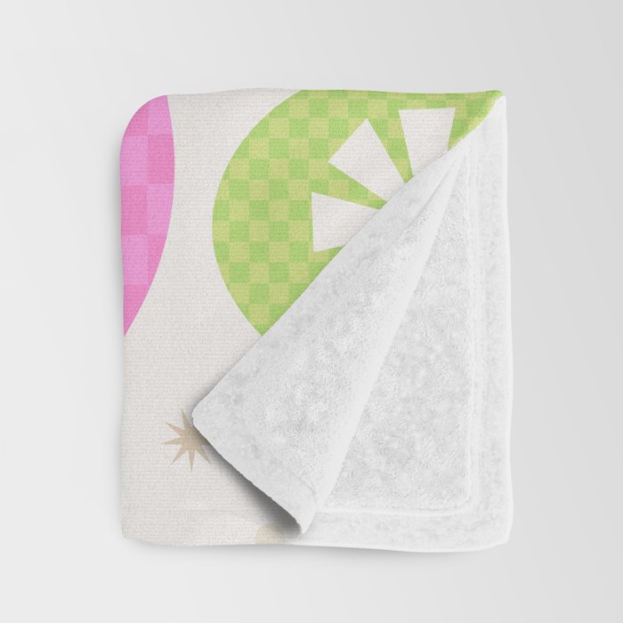 Happy Holidays Retro Ornaments - Pink & Green Throw Blanket Gallery Image 3
