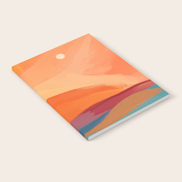 Sunset Over The Water - in Orange, Teal, and Blue Notebook Gallery Image 1