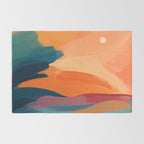 Sunset Over The Water - in Orange, Teal, and Blue Rug Gallery Image 2