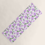 Lilac gouache flowers Yoga Mat Gallery Image 1