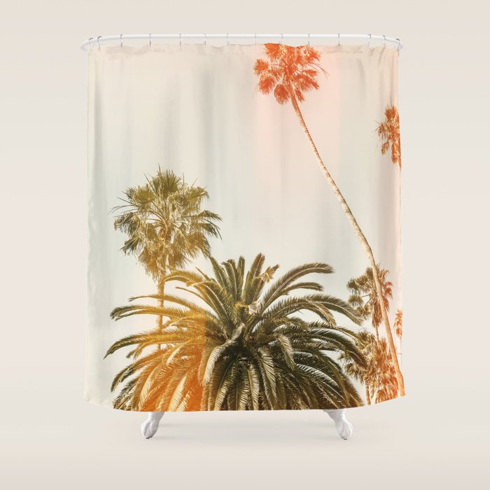 California Palms 2 - Modern Fine Art Print Shower Curtain Gallery Image 1