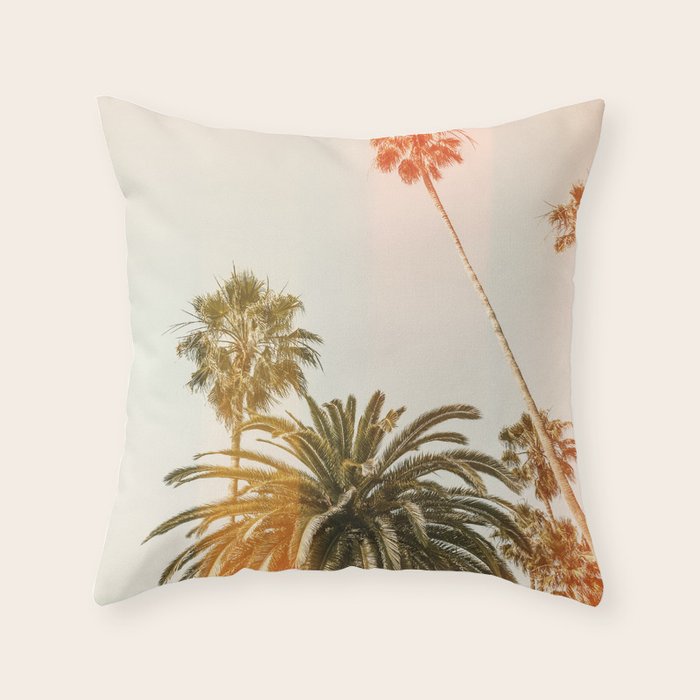 California Palms 2 - Modern Fine Art Print Throw Pillow Gallery Image 1