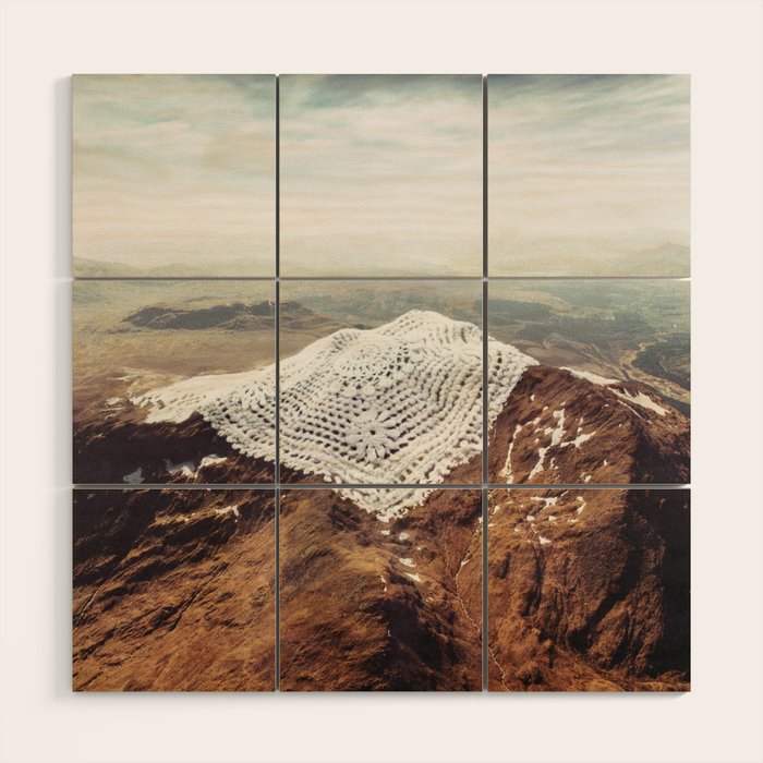 Doily Peaks - Snow Crochet Wood Wall Art Gallery Image 1