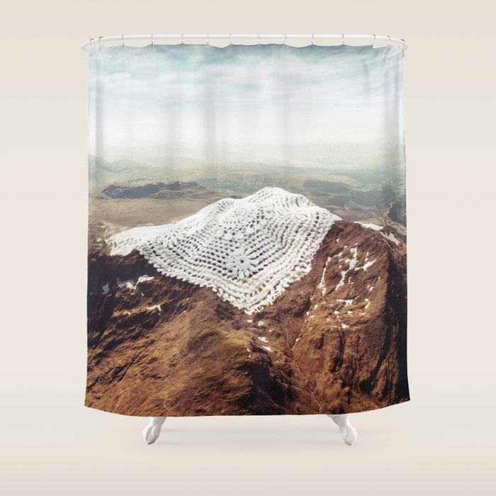 Doily Peaks - Snow Crochet Shower Curtain Gallery Image 1