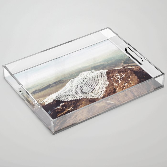 Doily Peaks - Snow Crochet Acrylic Tray Gallery Image 1