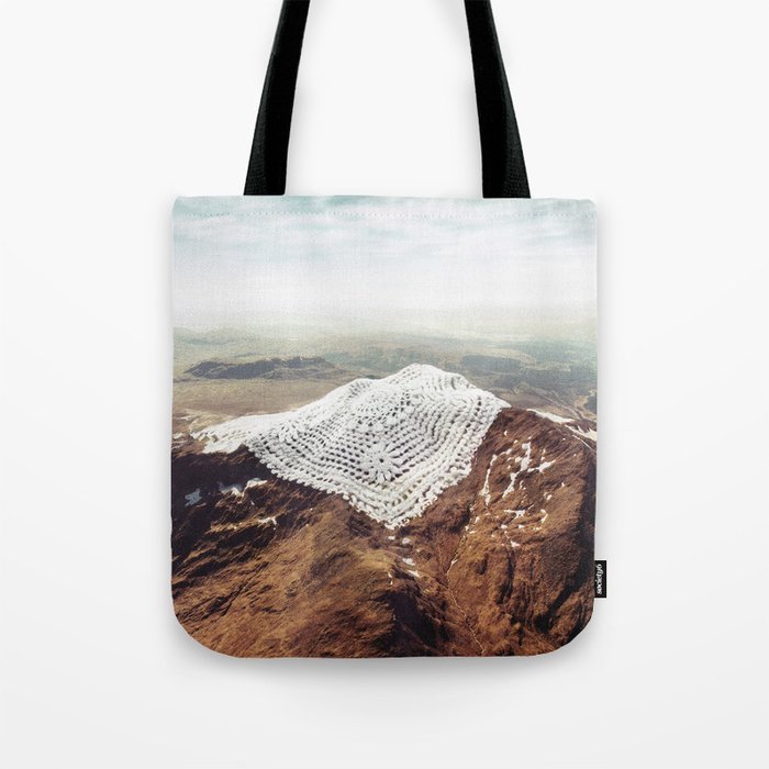 Doily Peaks - Snow Crochet Tote Bag Gallery Image 1