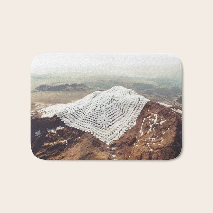 Doily Peaks - Snow Crochet Bath Mat Gallery Image 1