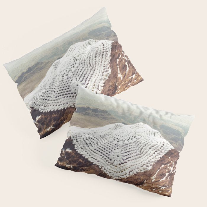 Doily Peaks - Snow Crochet Pillow Sham Gallery Image 3